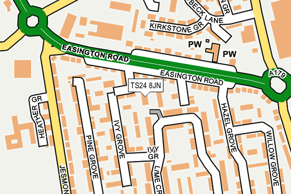 TS24 8JN map - OS OpenMap – Local (Ordnance Survey)