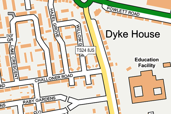 TS24 8JS map - OS OpenMap – Local (Ordnance Survey)