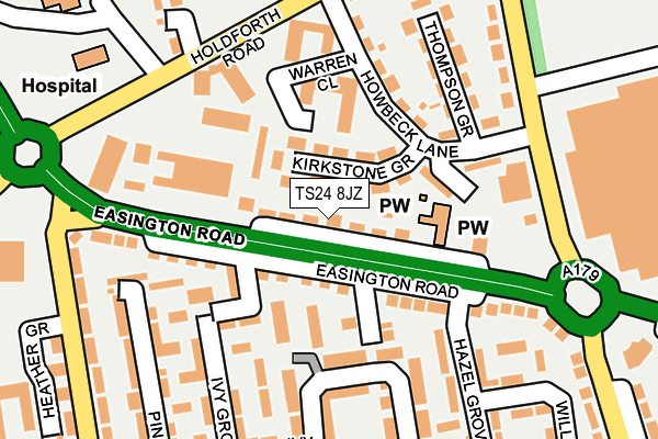 TS24 8JZ map - OS OpenMap – Local (Ordnance Survey)