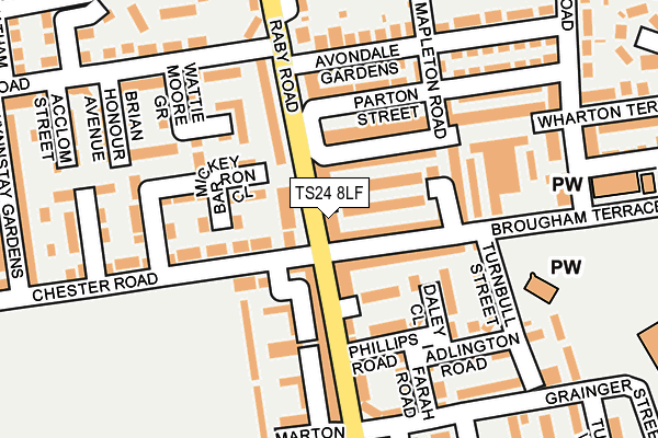 TS24 8LF map - OS OpenMap – Local (Ordnance Survey)