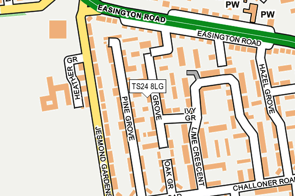 TS24 8LG map - OS OpenMap – Local (Ordnance Survey)