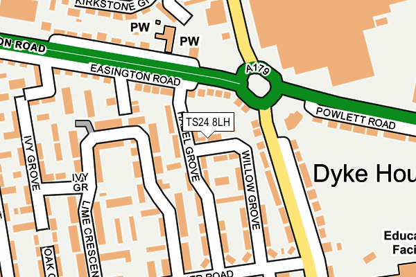 TS24 8LH map - OS OpenMap – Local (Ordnance Survey)