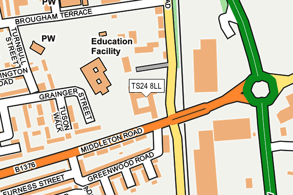 TS24 8LL map - OS OpenMap – Local (Ordnance Survey)