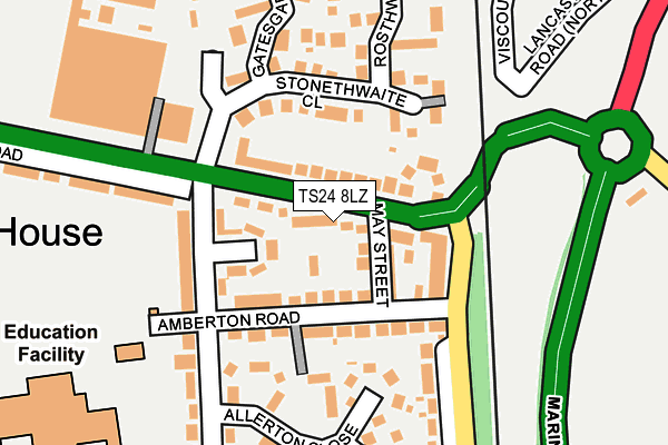 TS24 8LZ map - OS OpenMap – Local (Ordnance Survey)