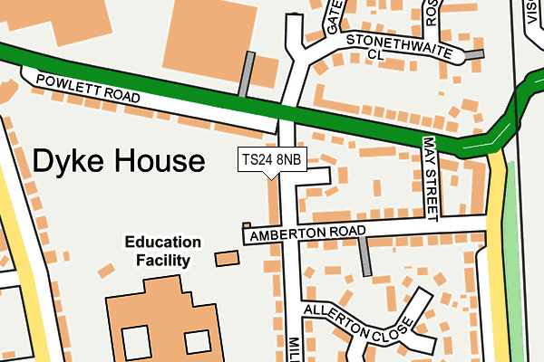 TS24 8NB map - OS OpenMap – Local (Ordnance Survey)