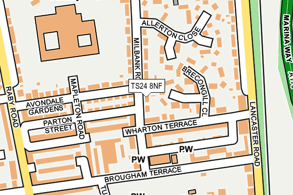TS24 8NF map - OS OpenMap – Local (Ordnance Survey)