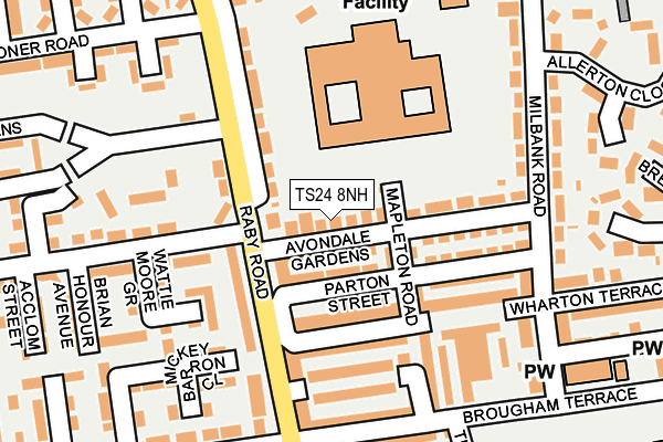 TS24 8NH map - OS OpenMap – Local (Ordnance Survey)