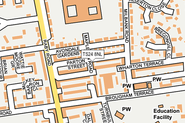 TS24 8NL map - OS OpenMap – Local (Ordnance Survey)