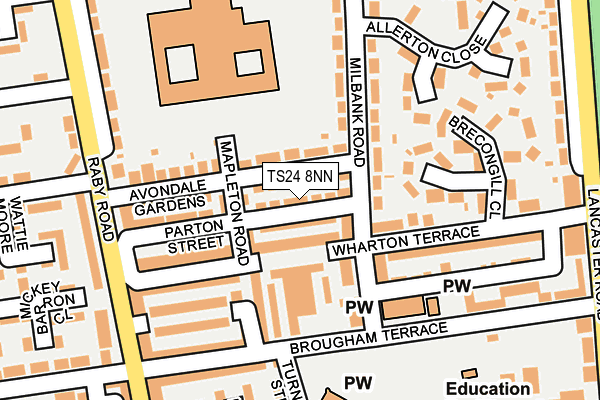TS24 8NN map - OS OpenMap – Local (Ordnance Survey)