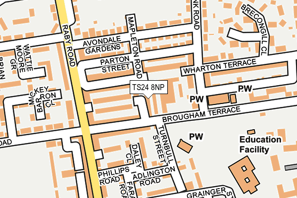 TS24 8NP map - OS OpenMap – Local (Ordnance Survey)