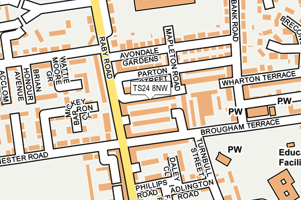 TS24 8NW map - OS OpenMap – Local (Ordnance Survey)