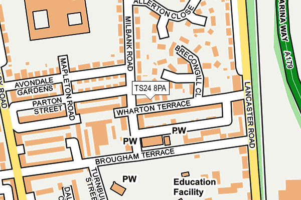 TS24 8PA map - OS OpenMap – Local (Ordnance Survey)