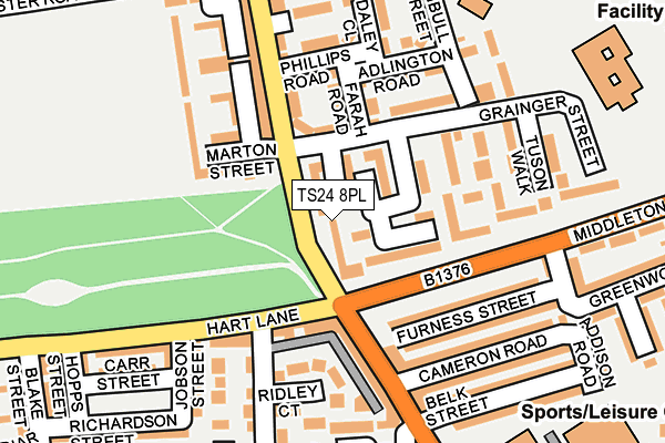 TS24 8PL map - OS OpenMap – Local (Ordnance Survey)