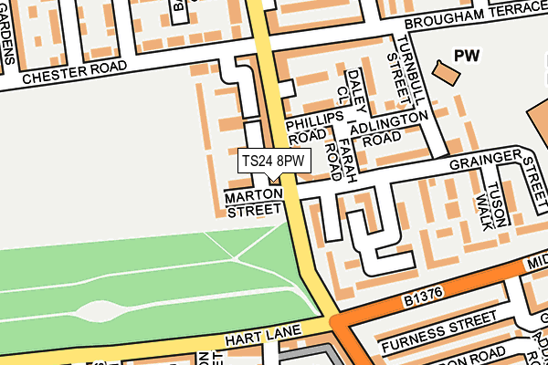 TS24 8PW map - OS OpenMap – Local (Ordnance Survey)