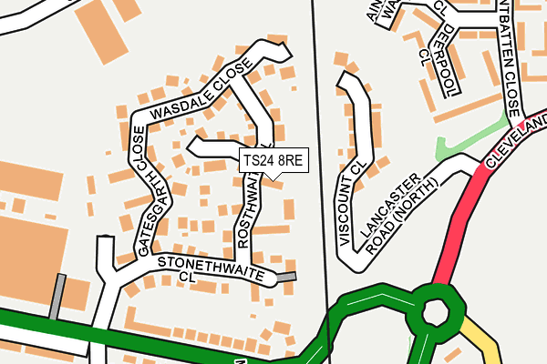 TS24 8RE map - OS OpenMap – Local (Ordnance Survey)