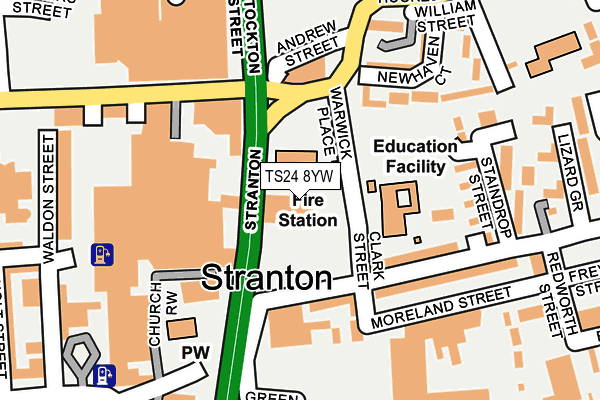 TS24 8YW map - OS OpenMap – Local (Ordnance Survey)