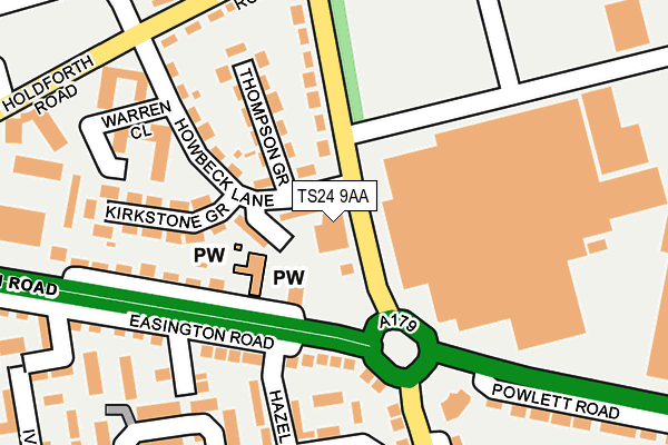 TS24 9AA map - OS OpenMap – Local (Ordnance Survey)