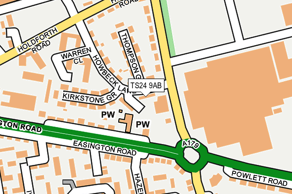 TS24 9AB map - OS OpenMap – Local (Ordnance Survey)