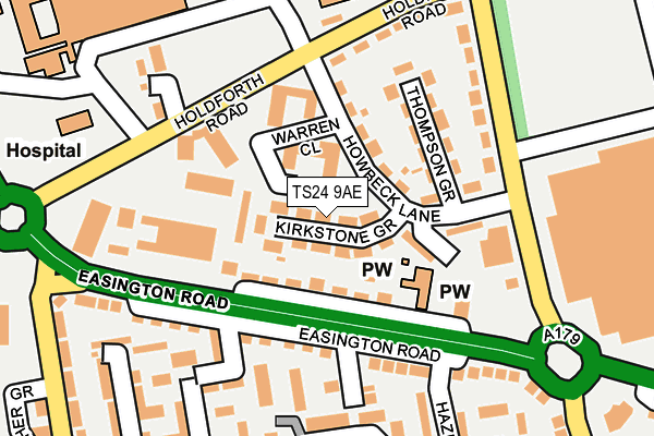 TS24 9AE map - OS OpenMap – Local (Ordnance Survey)