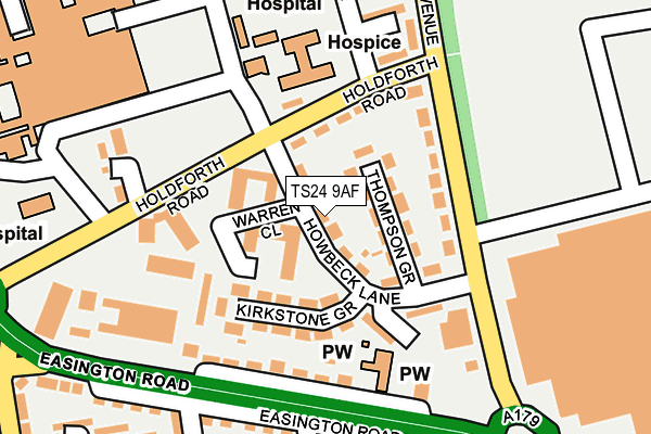 TS24 9AF map - OS OpenMap – Local (Ordnance Survey)