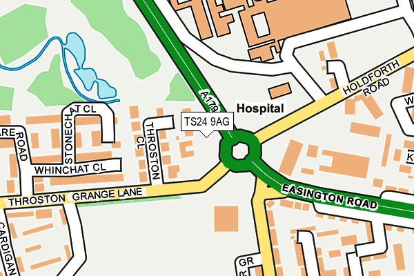 TS24 9AG map - OS OpenMap – Local (Ordnance Survey)