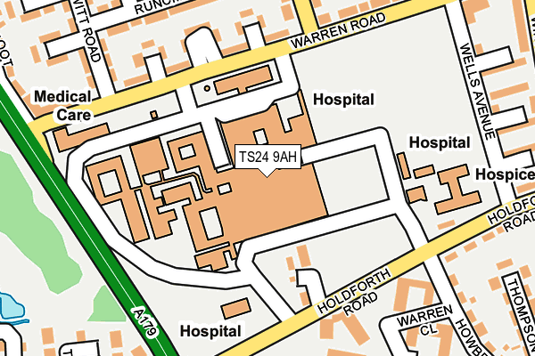 TS24 9AH map - OS OpenMap – Local (Ordnance Survey)