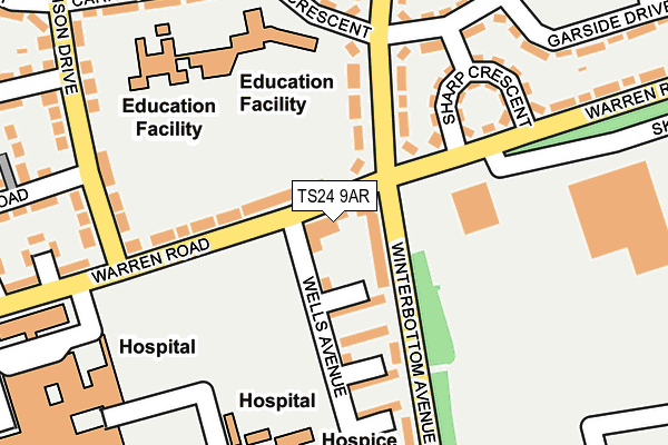 TS24 9AR map - OS OpenMap – Local (Ordnance Survey)