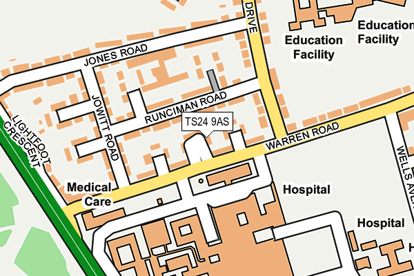 TS24 9AS map - OS OpenMap – Local (Ordnance Survey)