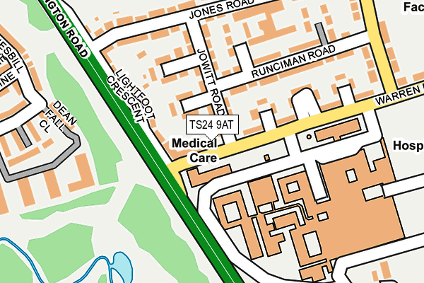 TS24 9AT map - OS OpenMap – Local (Ordnance Survey)