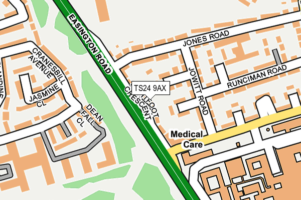 TS24 9AX map - OS OpenMap – Local (Ordnance Survey)