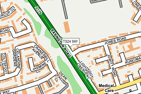 TS24 9AY map - OS OpenMap – Local (Ordnance Survey)