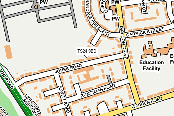 TS24 9BD map - OS OpenMap – Local (Ordnance Survey)