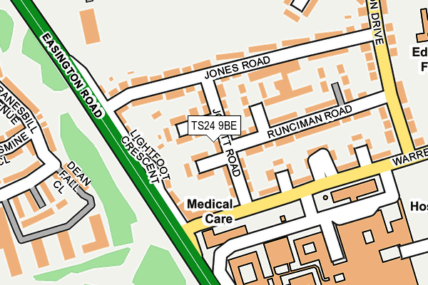 TS24 9BE map - OS OpenMap – Local (Ordnance Survey)