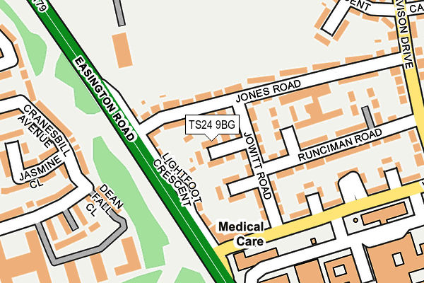 TS24 9BG map - OS OpenMap – Local (Ordnance Survey)