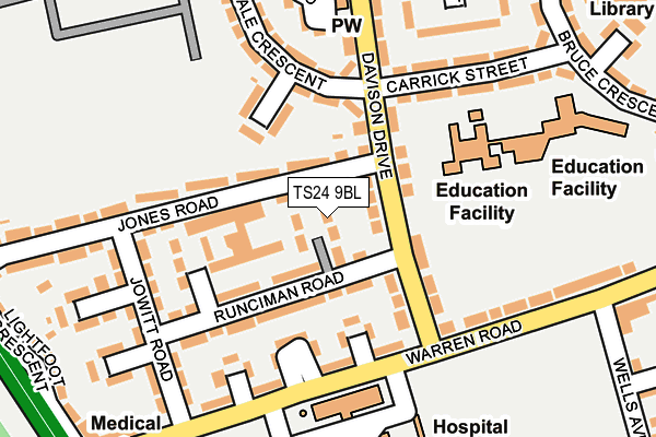 TS24 9BL map - OS OpenMap – Local (Ordnance Survey)