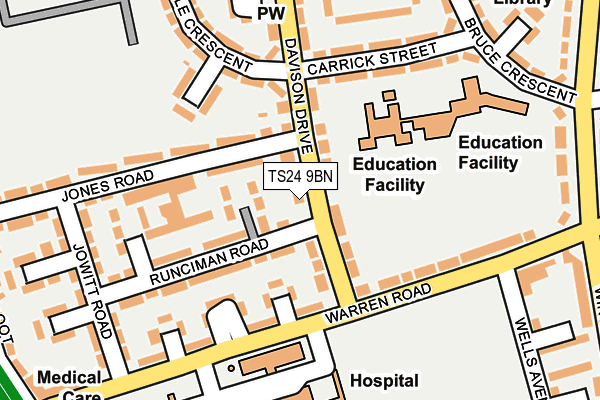 TS24 9BN map - OS OpenMap – Local (Ordnance Survey)