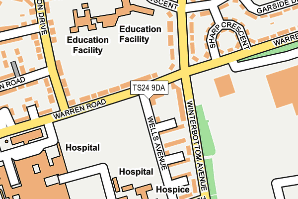 TS24 9DA map - OS OpenMap – Local (Ordnance Survey)