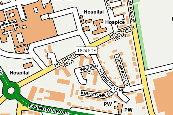 TS24 9DF map - OS OpenMap – Local (Ordnance Survey)