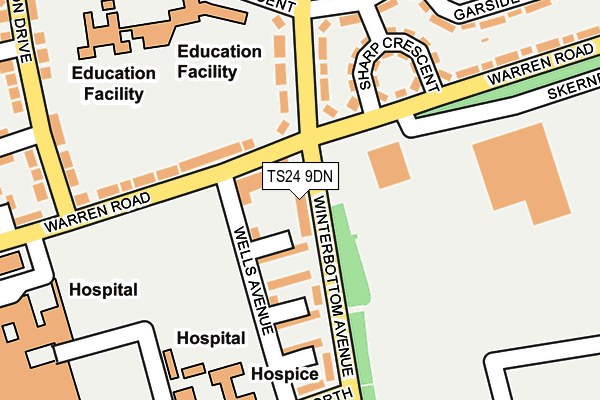 TS24 9DN map - OS OpenMap – Local (Ordnance Survey)