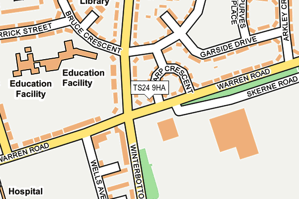 TS24 9HA map - OS OpenMap – Local (Ordnance Survey)