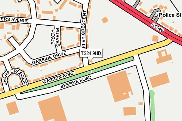 TS24 9HD map - OS OpenMap – Local (Ordnance Survey)