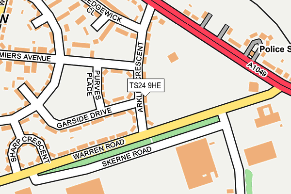 TS24 9HE map - OS OpenMap – Local (Ordnance Survey)