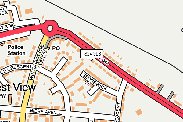 TS24 9LB map - OS OpenMap – Local (Ordnance Survey)