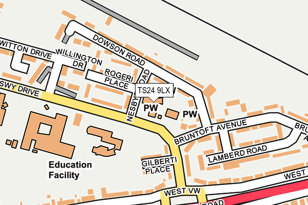 TS24 9LX map - OS OpenMap – Local (Ordnance Survey)