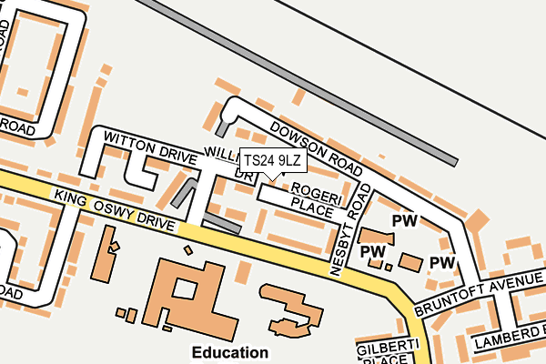 TS24 9LZ map - OS OpenMap – Local (Ordnance Survey)