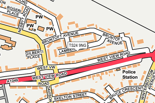 TS24 9NG map - OS OpenMap – Local (Ordnance Survey)