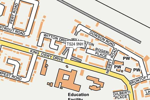 TS24 9NH map - OS OpenMap – Local (Ordnance Survey)