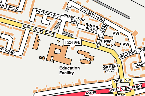 TS24 9PB map - OS OpenMap – Local (Ordnance Survey)