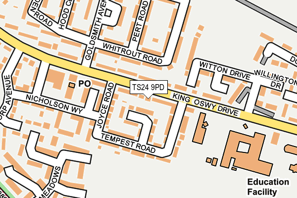 TS24 9PD map - OS OpenMap – Local (Ordnance Survey)