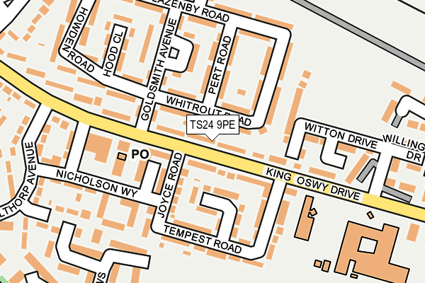TS24 9PE map - OS OpenMap – Local (Ordnance Survey)
